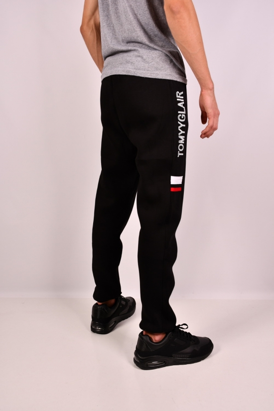 Штани спортивні чоловічі (кол. чорний) трикотажні на флісі "GLR" Розмір в наявності : 44 арт.08