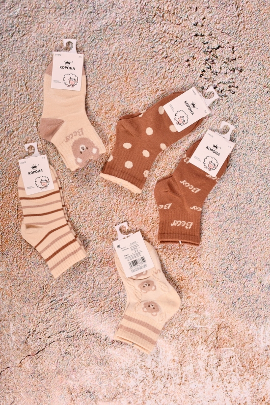 Шкарпетки для дівчинки всесезонні "Корона" (від 3 до 5 років) арт.CY372-6