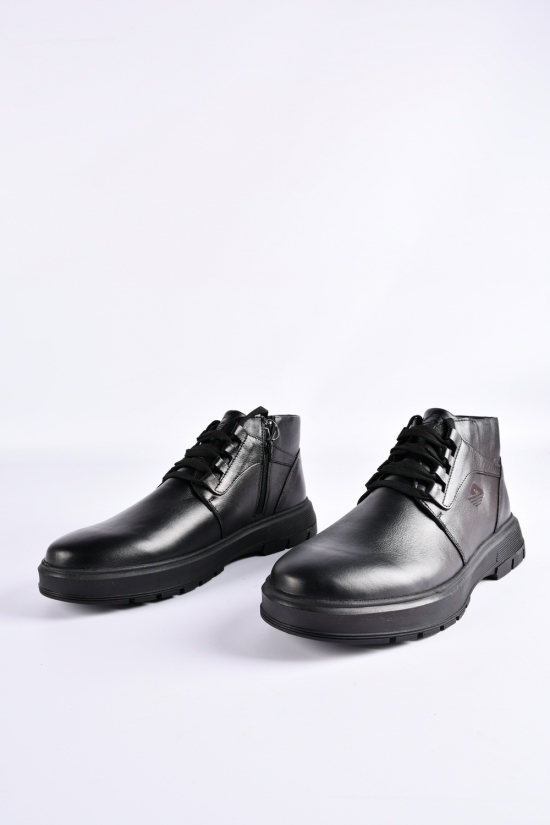 Ботинки мужские (цв.чёрный) из натуральной кожи на меху "Dan Shoes" Размер в наличии : 42 арт.2065/1
