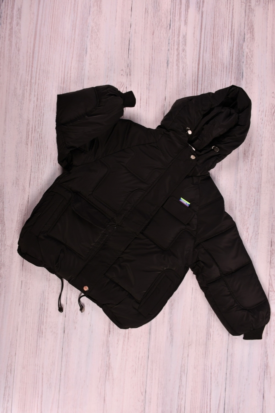 Куртка для девочки (цв.черный) из плащевки зимняя Рост в наличии : 128 арт.2023-2