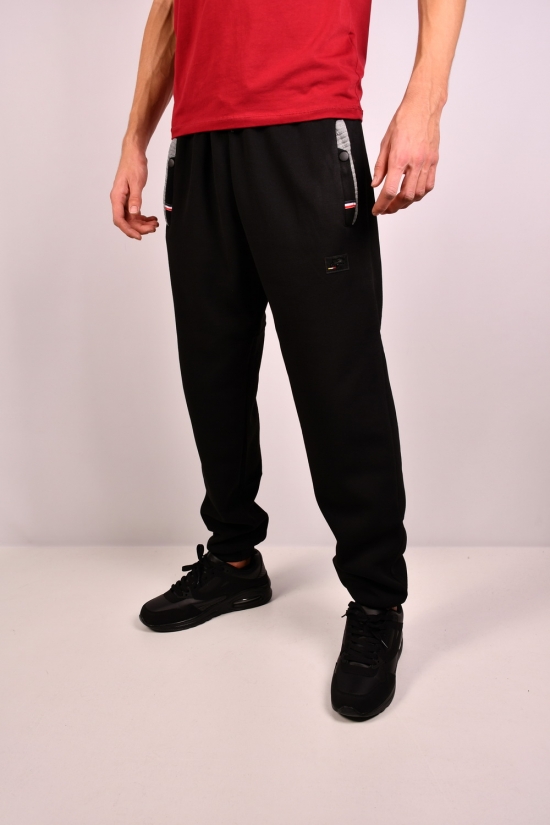 Чоловічі штани трикотажні на флісі (кол. чорний) "LONGCOM" Розміри в наявності : 46, 52 арт.A116-1
