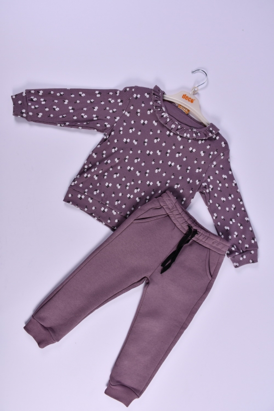 Костюм для девочки (цв.фиолетовый) трикотажный на флисе Рост в наличии : 104 арт.390121