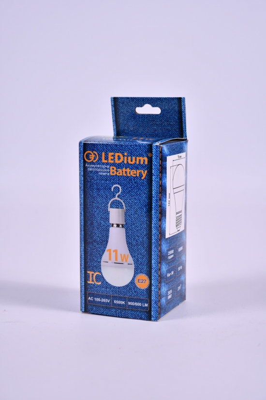 Лампа світлодіодна A70 11W з акумулятором 900 LM E27 LEDium арт.LDM-AA11-32