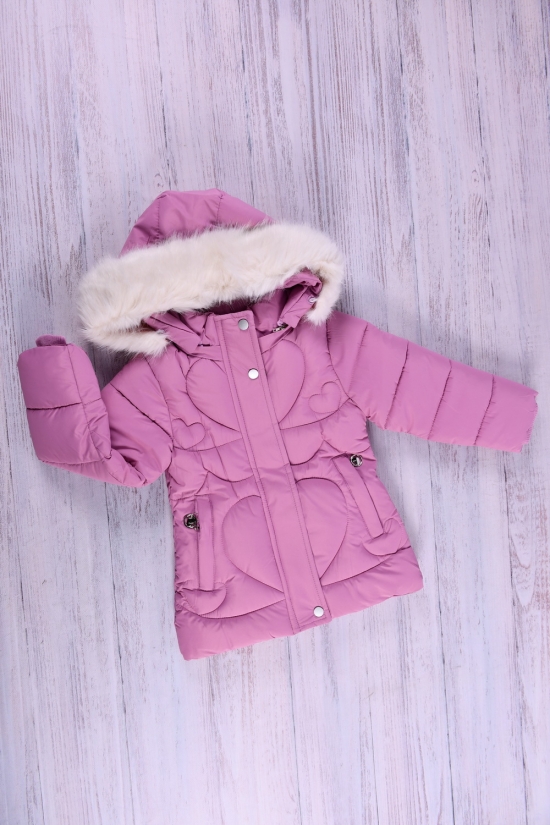 Куртка для дівчинки (кол. пудри) з плащової тканини зимова Зріст в наявності : 86, 92 арт.040