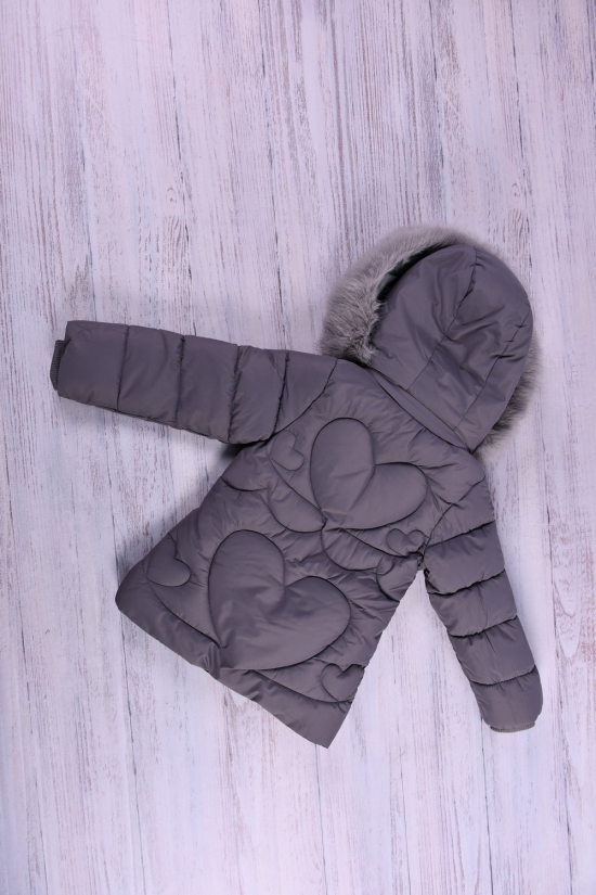 Куртка для девочки (цв.графитовый) из плащевки зимняя Рост в наличии : 86, 98, 110 арт.040