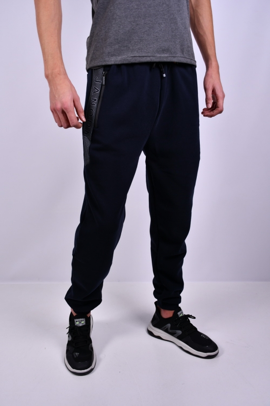 Чоловічі штани трикотажні (кол. т. синій) на флісі BLACK CYCLONE Розміри в наявності : 46, 48 арт.WK-7125