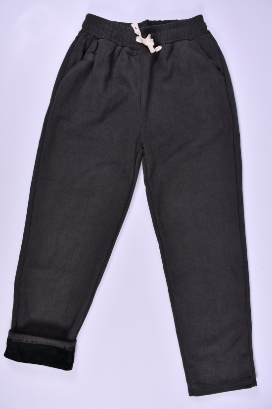 Штани жіночі вельветові (колір сірий) на хутрі "Black Cyclone" Розмір в наявності : 52 арт.DT1523