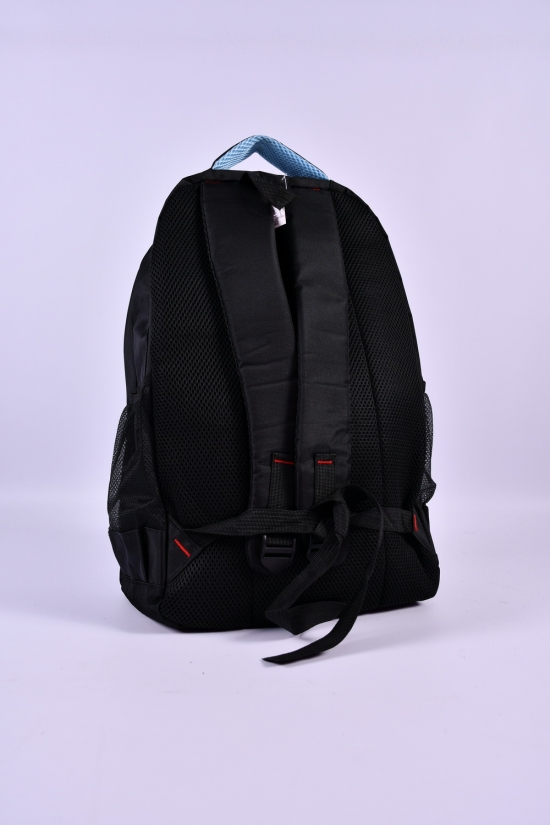 Рюкзак из плащевки (цв.черный/голубой) размер 45/30/16см арт.10171