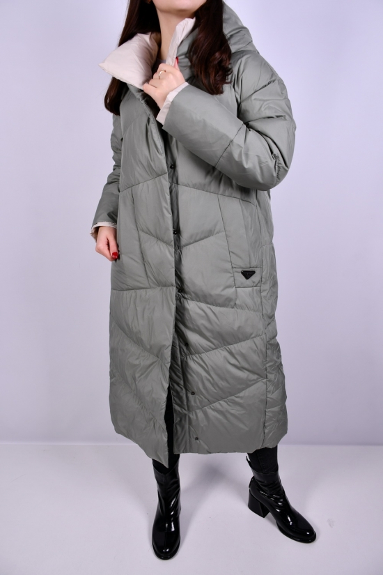 Пальто женское из плащевки зимние (color E002) наполнитель натуральный пух Размеры в наличии : 44, 46, 48, 50, 52, 54 арт.HM1106
