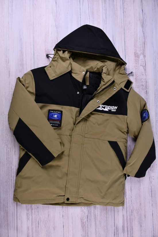 Куртка для мальчика (цв.хаки) из плащевки зимняя (модель OVER SIZE) Рост в наличии : 152, 158, 164, 170 арт.808