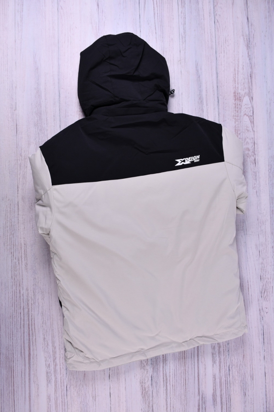 Куртка для хлопчика (кол. кремовий/чорний) із плащової тканини зимова (модель OVER SIZE) Зріст в наявності : 152, 158, 164, 170 арт.808
