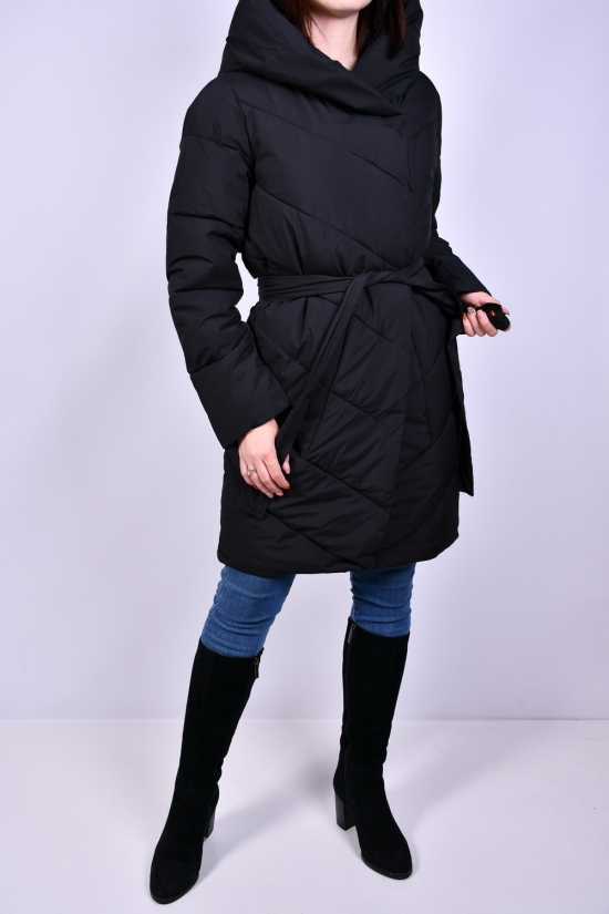 Пальто жіноче (кол. чорний) зимове з плащової тканини Розміри в наявності : 46, 48 арт.9968