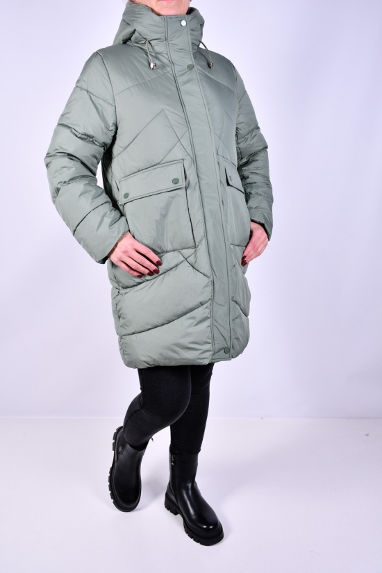 Пальто женское зимние (цв.мяты) из плащевки модель OVER SIZE Размеры в наличии : 48, 50, 52, 56 арт.M911009