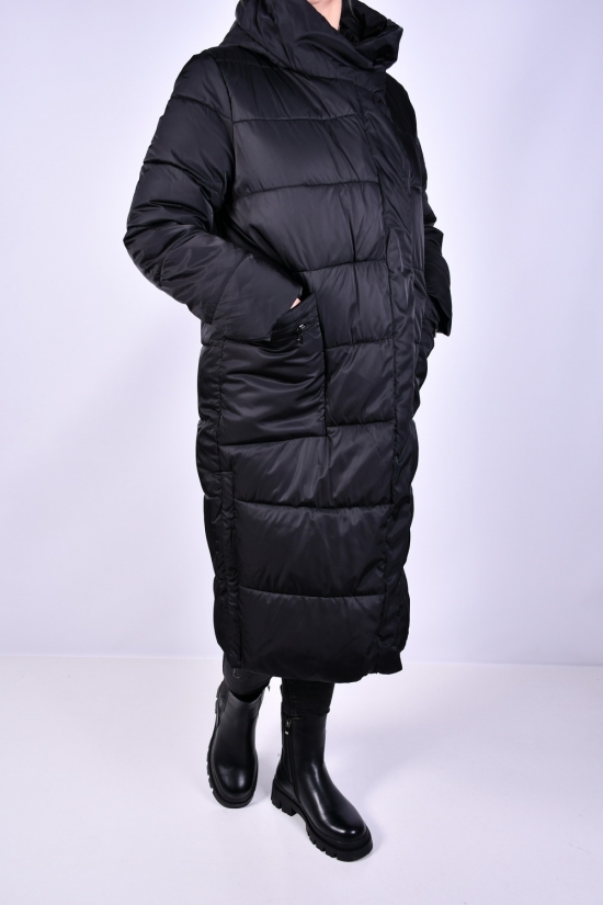 Пальто женское зимние (цв.черный) из плащевки модель OVER SIZE Размеры в наличии : 46, 48, 50, 52, 56 арт.M012002