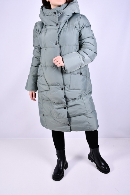 Пальто женское зимние (цв.мяты) из плащевки модель OVER SIZE Размеры в наличии : 54, 56 арт.M012005