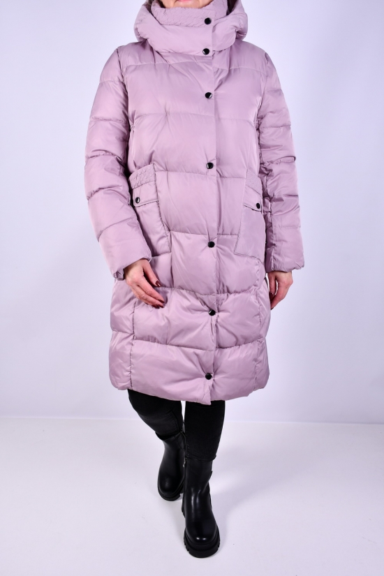 Пальто женское зимние (цв.сиреневый) из плащевки модель OVER SIZE Размеры в наличии : 50, 56 арт.M012005