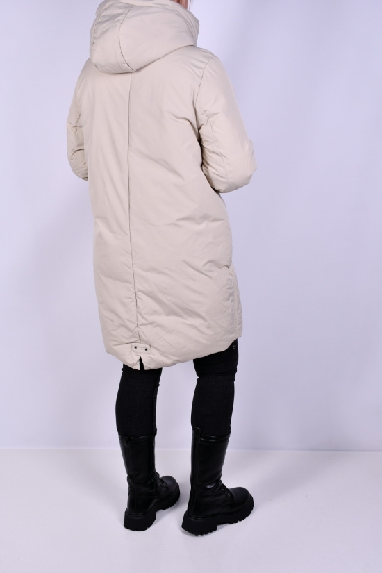 Пальто жіноче зимове (кол. кремовий) з плащової тканини. Розміри в наявності : 46, 48, 50, 54, 56 арт.M925001