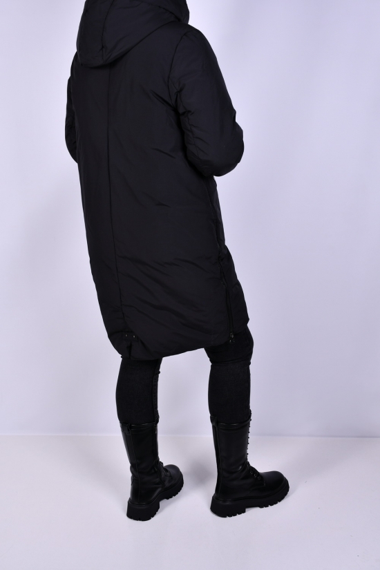 Пальто женское зимние (цв.черный) из плащевки Размеры в наличии : 52, 54, 56 арт.M925001