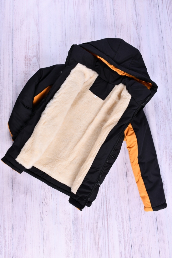 Куртка для мальчика зимняя(цв.черный/горчичный) на меху Рост в наличии : 122, 128, 134, 140, 146 арт.01/