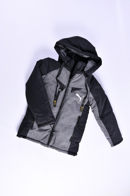 Куртка для мальчика зимняя(цв.черный/серый) на меху Рост в наличии : 128 арт.01/