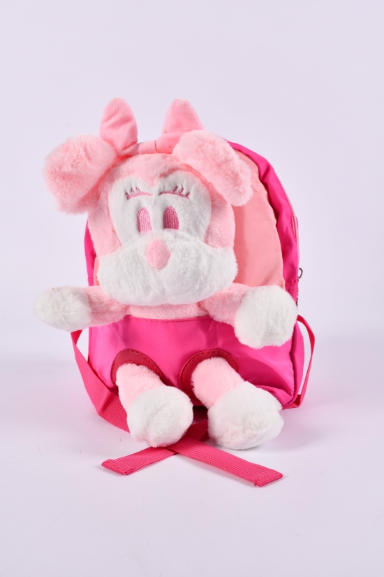 Рюкзак іграшка з плащової тканини (кол. малиновий) розмір 28/21/6,5 см. арт.2295