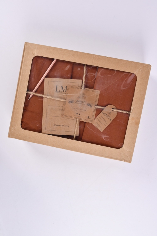 Комплект постельного белья "LIMASSO" (цв.терракотовый) размер 200/220 см. (вареный хлопок) арт.LIMASSO