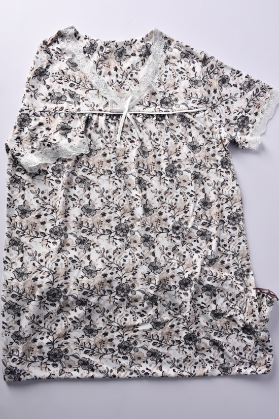 Ночная рубашка женская (цв.белый/коричневый) Размеры в наличии : 52, 56 арт.632-1