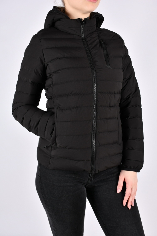 Куртка женская демисезонная (цв.черный) из плащевки (наполнитель биопух) Размеры в наличии : 40, 42, 44, 46, 48 арт.5302