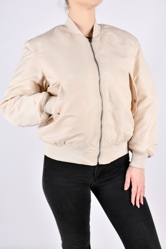 Куртка женская демисезонная (цв.кремовый) из плащевки (модель BOMBER) Размеры в наличии : 42, 46, 48 арт.9244