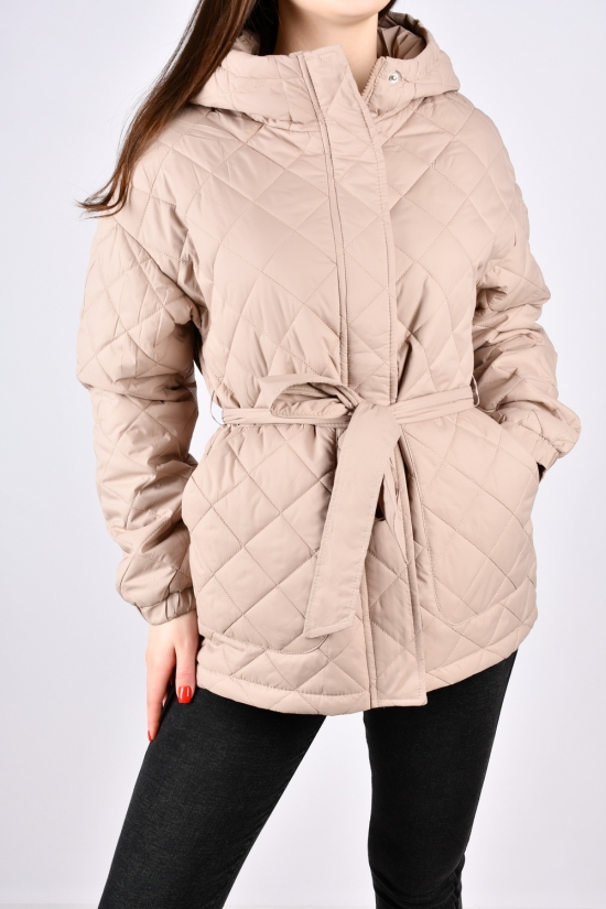 Куртка жіноча демісезонна (кол. латте) з плащової тканини Розміри в наявності : 44, 48 арт.1366