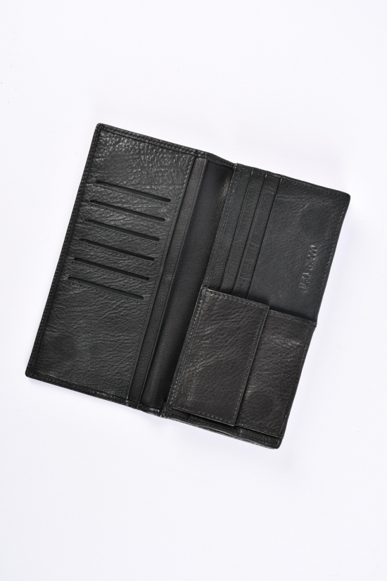 Кошелёк зажим мужской кожаный (color.black) размер 18.5/10 см. "ALFA RICCO" арт.AR2022/N