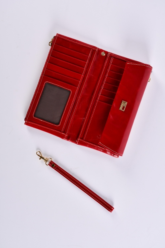 Кошелёк женский кожаный (color.RED) размер 19/10 см."Alfa Ricco" арт.JS6162