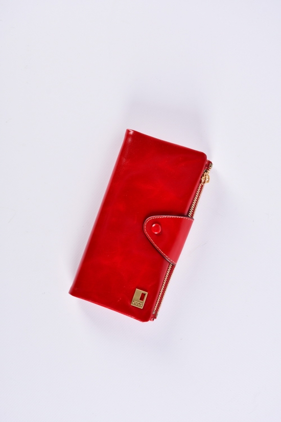 Кошелёк женский кожаный (color.RED) размер 18/9 см."Alfa Ricco" арт.JS3060