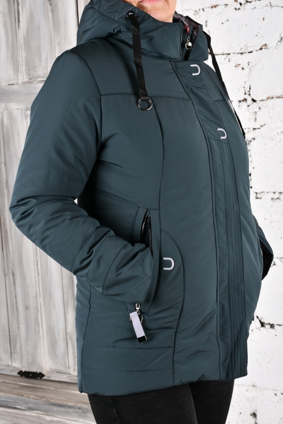 Куртка жіноча (кол. зелений) з плащової тканини демісезонна "SALAVINA" Розміри в наявності : 50, 52, 54 арт.T-882
