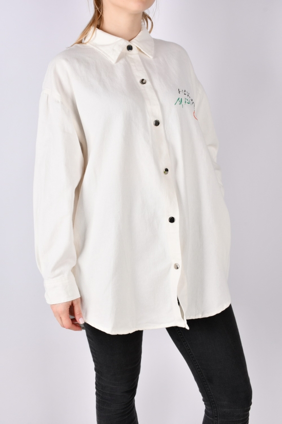 Рубашка женская (цв.белый) "QIANZHIDU" Размеры в наличии : 44, 46, 48 арт.EC102001