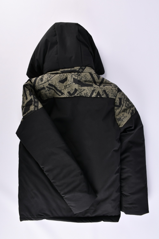 Куртка для хлопчика (кол. чорний/хакі) демісезонна з плащівки Зріст в наявності : 152, 158, 164, 170, 176 арт.03