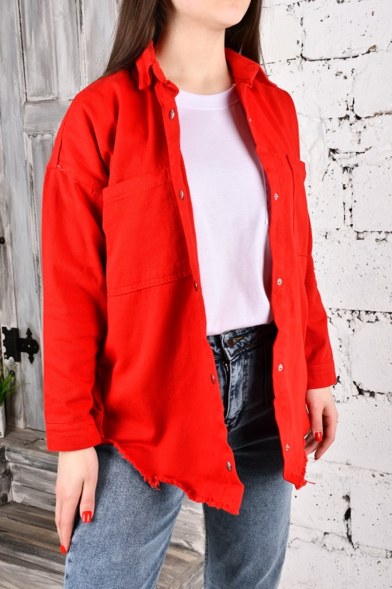 Рубашка женская котоновая (цв.красный) "Asist" Размеры в наличии : 42, 44, 46 арт.1065