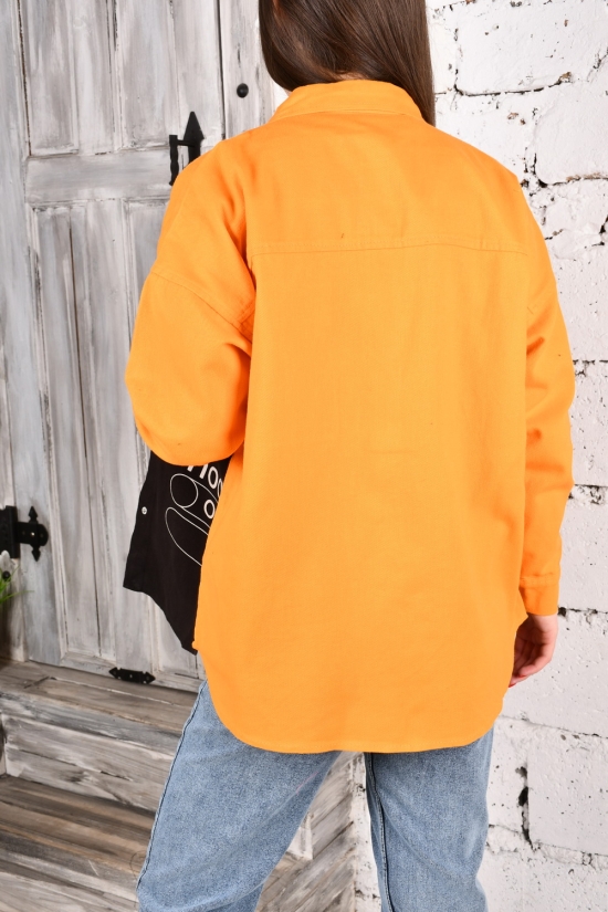 Рубашка женская котоновая (цв.оранжевый/черный) "Asist" Размер в наличии : 42 арт.3922