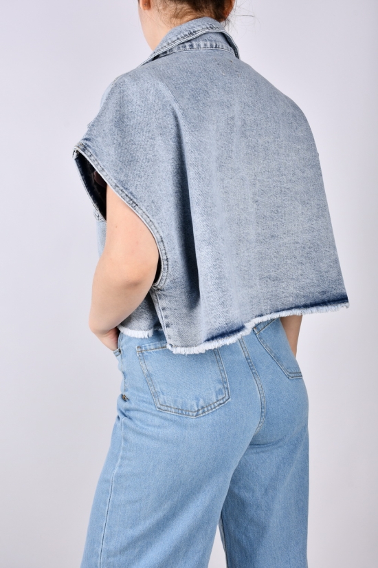 Жилетка жіноча джинсова модель OVERSIZE Розміри в наявності : 42, 44, 46 арт.S-5067-R