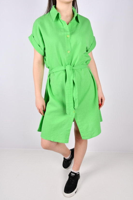 Платье женское (цв.салатовый) ткань лён "LIVE STYLE" Размеры в наличии : 42, 44 арт.1068