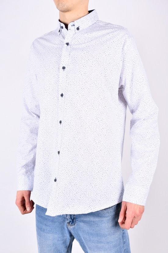 Рубашка мужская Slim Fit (цв.белый) стрейчевая "G-PORT" Размеры в наличии : 52, 54 арт.410