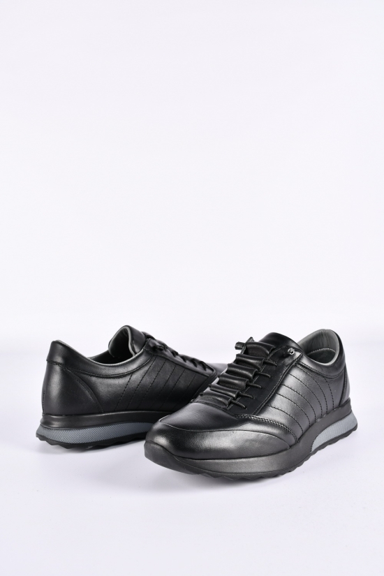 Кросівки чоловічі з натуральної шкіри (чорний) "VINTAGGIO" Розміри в наявності : 40, 41, 44 арт.SPOR-01