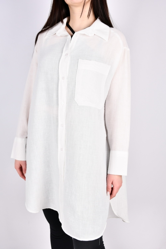 Рубашка- туника женская (цв.белый) "ENISSE" состав 100% Cotton модель OVER SIZE Размеры в наличии : 44, 46, 48, 50 арт.752533