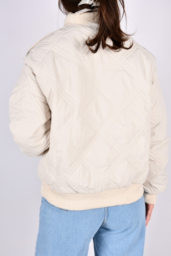 Куртка жіноча демісезонна (кол. кремовий) з плащової тканини. Розміри в наявності : 44, 46, 48 арт.68108