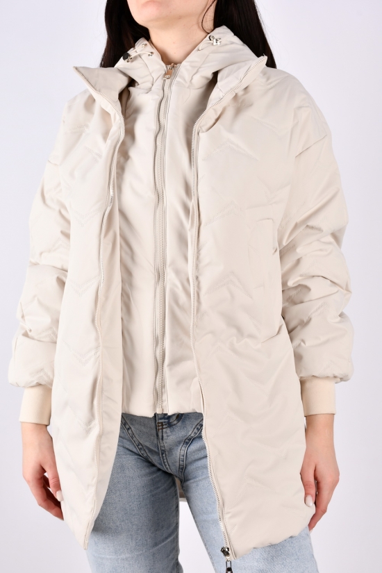 Куртка жіноча демісезонна (кол. кремовий) з плащової тканини. Розміри в наявності : 44, 46, 48, 52 арт.6868