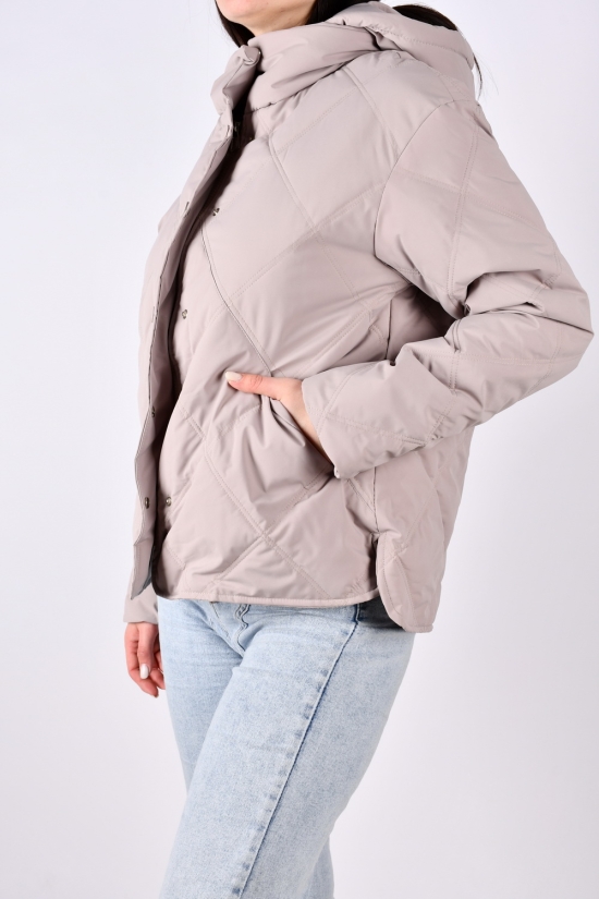 Куртка жіноча демісезонна (кол. латте) з плащової тканини. Розміри в наявності : 42, 44, 46, 48 арт.1019