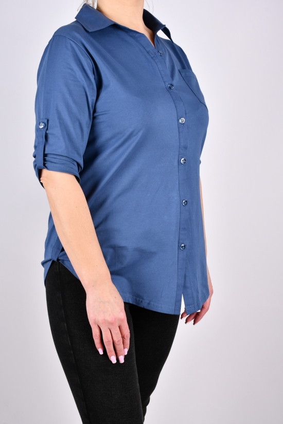 Рубашка женская (цв.синий) стрейчевая "ANGORA" Размеры в наличии : 46, 48, 50 арт.698