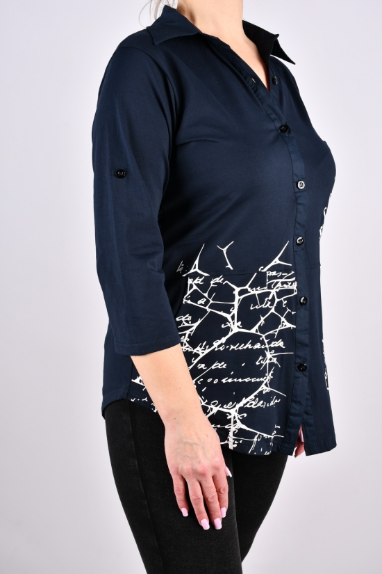 Рубашка женская (цв.т/синий) стрейчевая "ANGORA" Размеры в наличии : 44, 46, 48 арт.3073