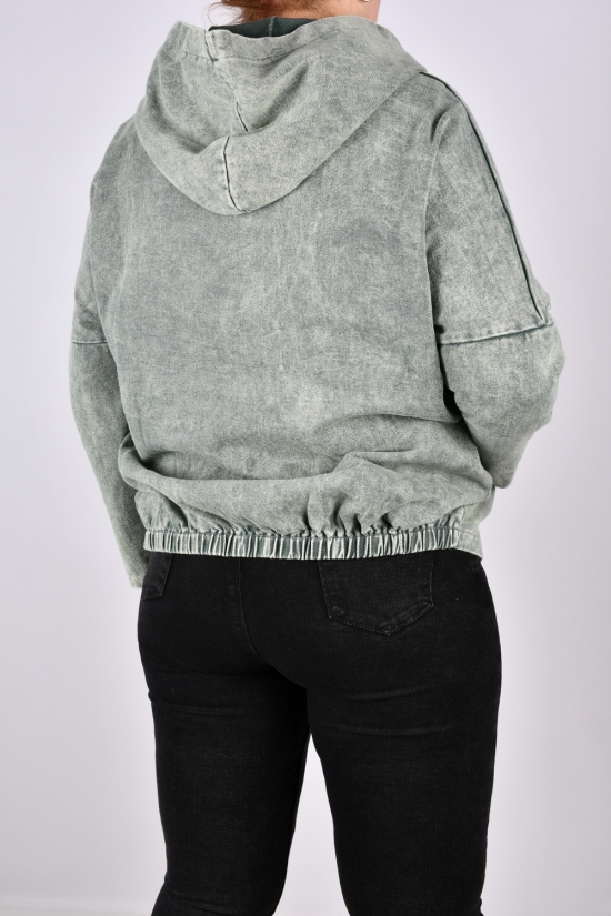 Куртка жіноча (кол. м'яти) тканина котон (модель OVERSIZE) "ANGORA" Розміри в наявності : 50, 52 арт.S9202
