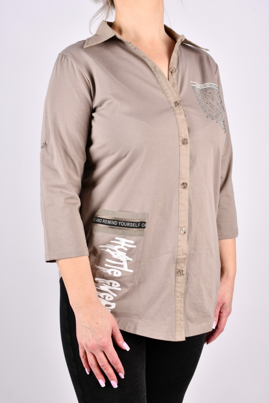 Рубашка женская (цв.капучино) стрейчевая "ANGORA" Размеры в наличии : 46, 48, 50 арт.678